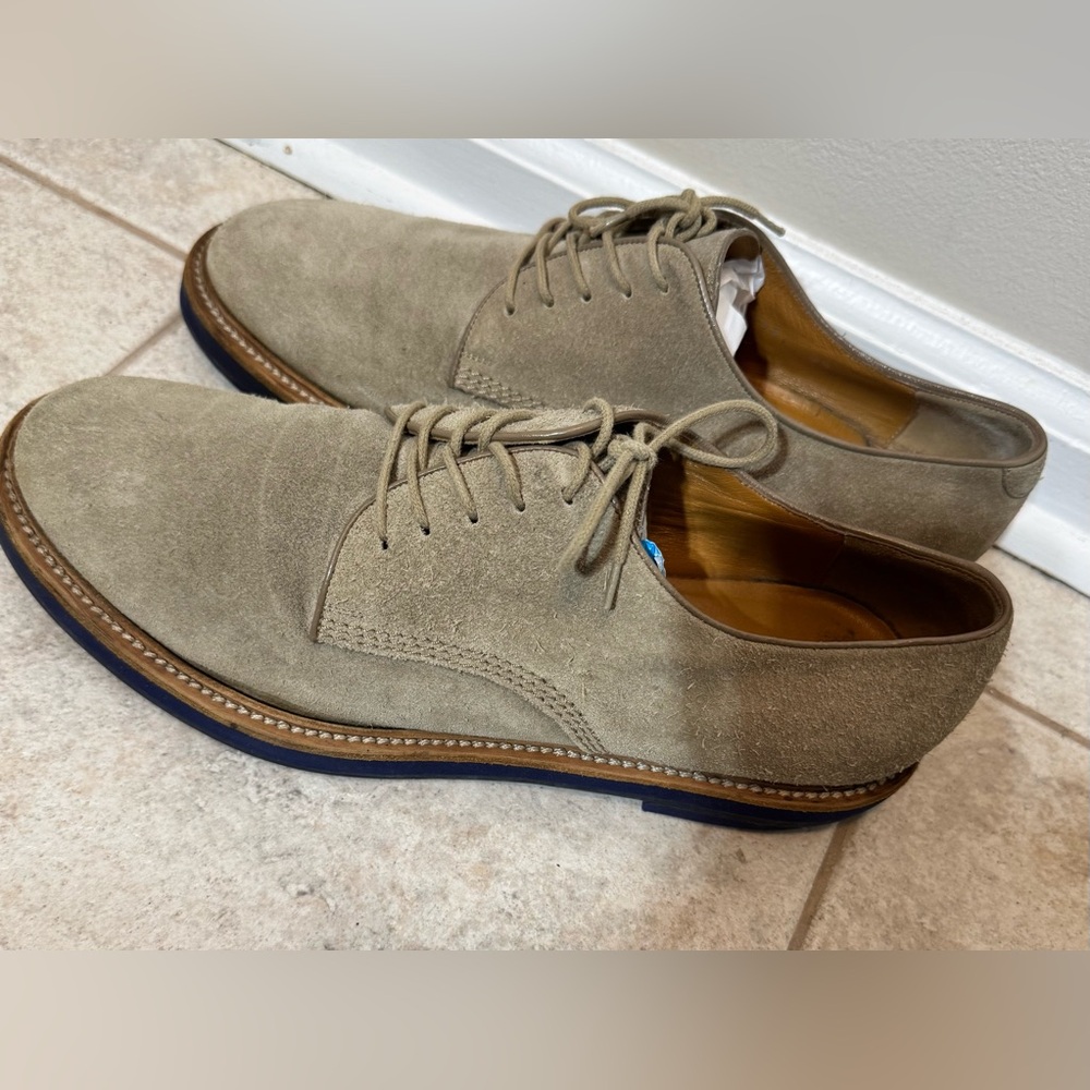 Derby Gucci Men’s Brown Tan Suede Leather  Size 8.5  Lace Up Shoes - Picture 2 of 7